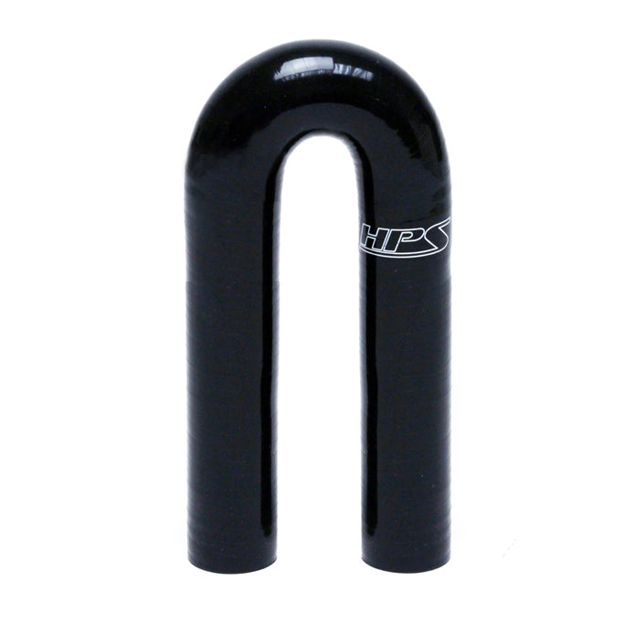 HPS 1/2 inch ID High Temp 4-ply Reinforced Silicone 180 Degree U Bend Elbow Coupler Hose Black 13mm ID