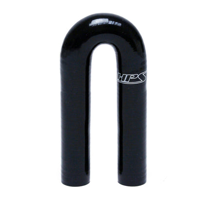 HPS 1.5 inch ID High Temp 4-ply Reinforced Silicone 180 Degree U Bend Elbow Coupler Hose Black 38mm ID