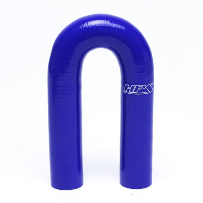 HPS 1.5 inch ID High Temp 4-ply Reinforced Silicone 180 Degree U Bend Elbow Coupler Hose Blue 38mm ID