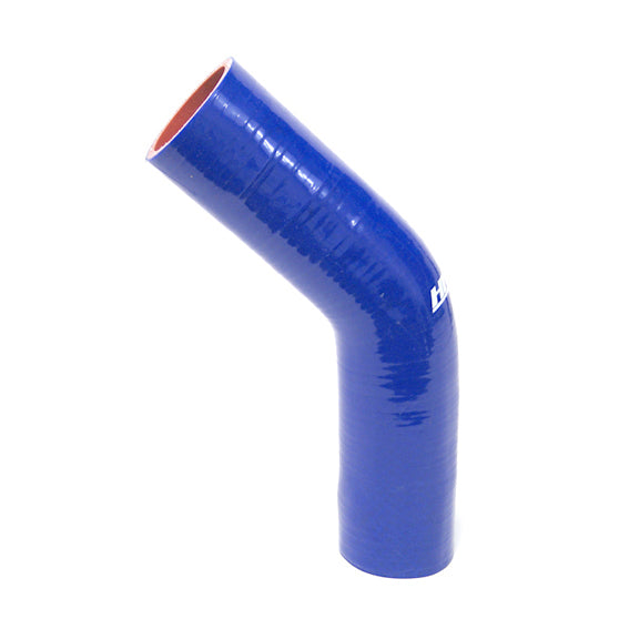 HPS 4.5 inch ID High Temp 4-ply Reinforced Silicone 45 Degree Elbow Coupler Hose Blue 114mm ID