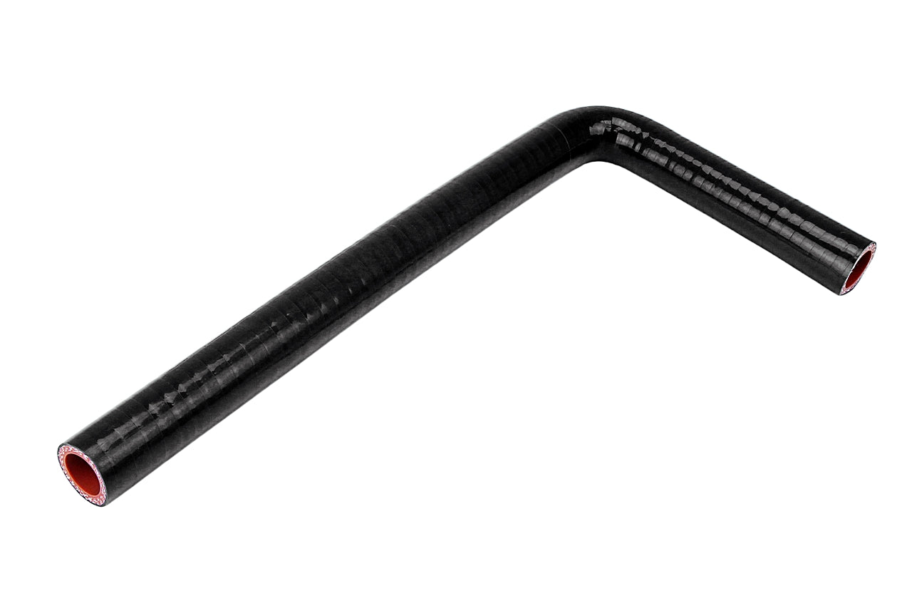 HPS 3/8 inch 9.5mm with 5 inch and 36 inch Leg Silicone 90 Degree Elbow Coupler Hose High Temp 4-ply Reinforced Black