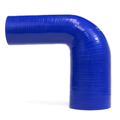 HPS 1.5 inch - 2 inch ID High Temp 4-ply Reinforced Silicone 90 Degree Elbow Reducer Hose Blue 38mm - 51mm ID