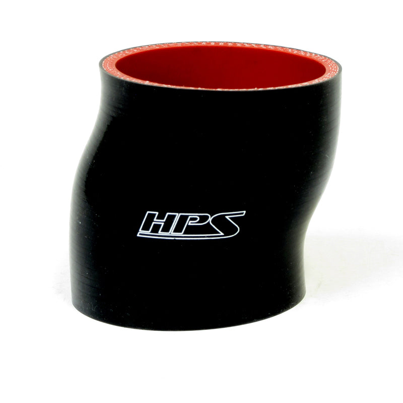 HPS 3 inch ID 3 inch Long High Temp 4-ply Reinforced Silicone Offset Coupler Hose Black 76mm ID 76mm Length