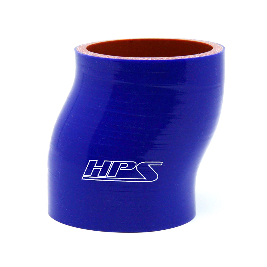 HPS 4 inch ID 3 inch Long High Temp 4-ply Reinforced Silicone Offset Coupler Hose Blue 102mm ID 76mm Length