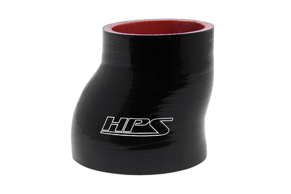 HPS 2.25 inch - 3 inch ID 3 inch Long High Temp 4-ply Reinforced Silicone Offset Reducer Coupler Hose Black 57mm - 76mm ID 76mm Length