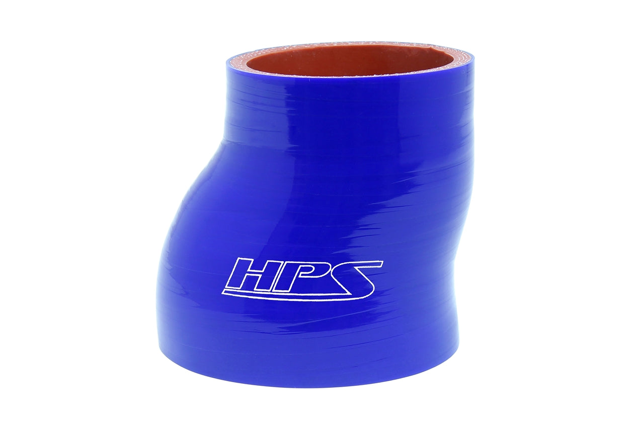HPS 2 inch - 2.5 inch ID 3 inch Long High Temp 4-ply Reinforced Silicone Offset Reducer Coupler Hose Blue 51mm - 63mm ID 76mm Length