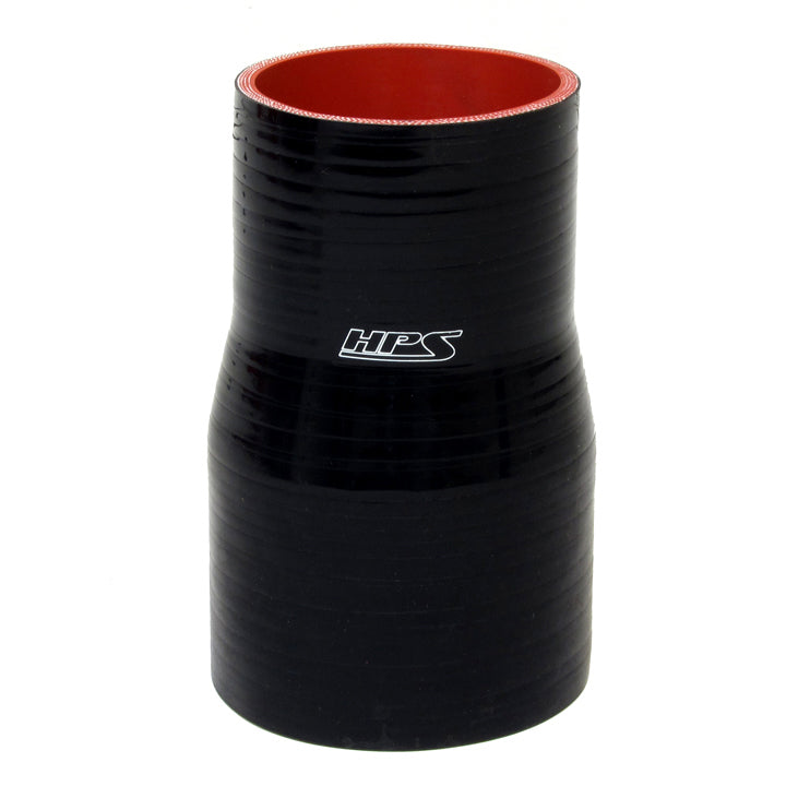 HPS 2 inch - 2.5 inch ID 6 inch Long High Temp 4-ply Reinforced Silicone Reducer Coupler Hose Black 51mm - 63mm ID 152mm Length