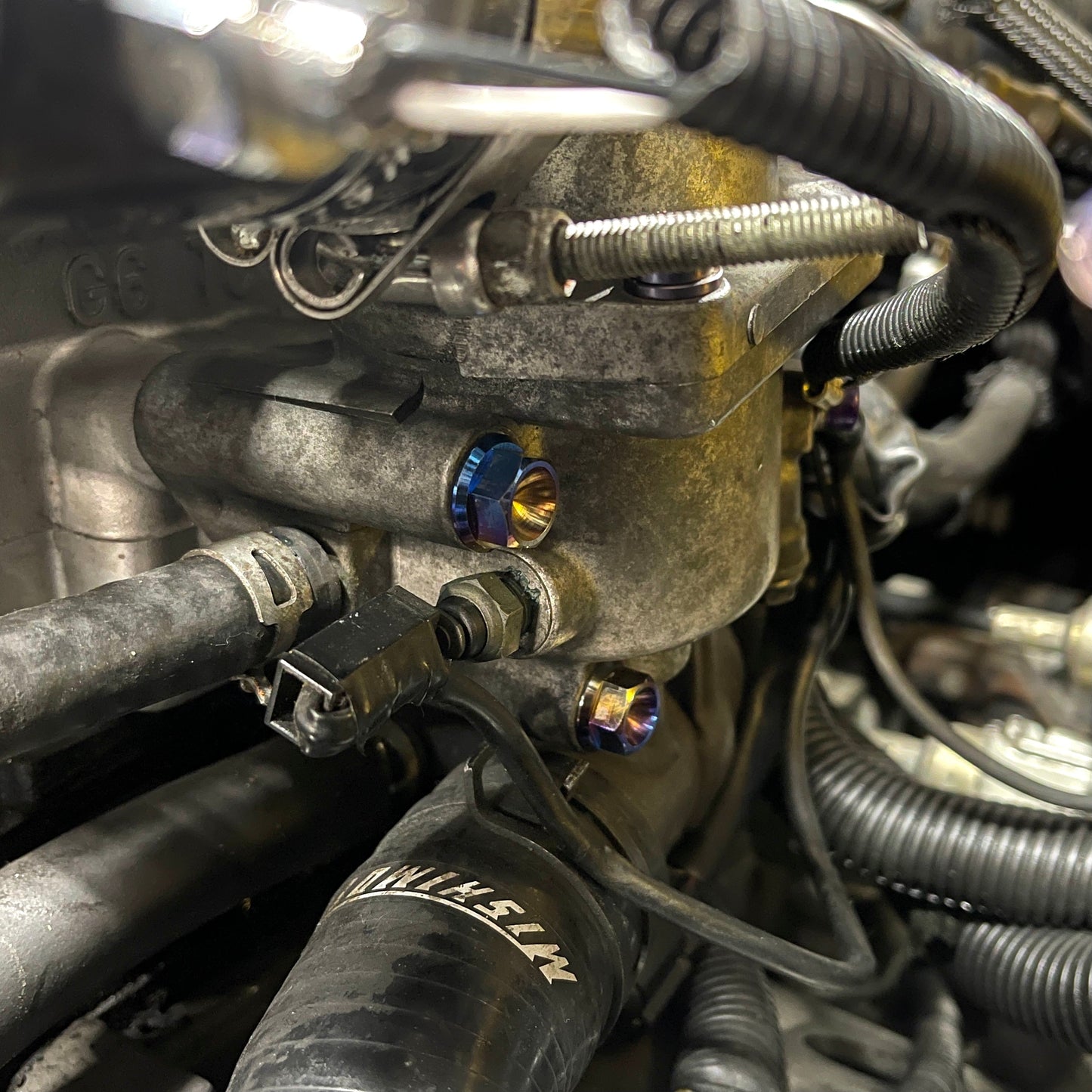 JDC Titanium Thermostat Housing Replacement Kit (Evo 7/8/9) - Graveyard Performance