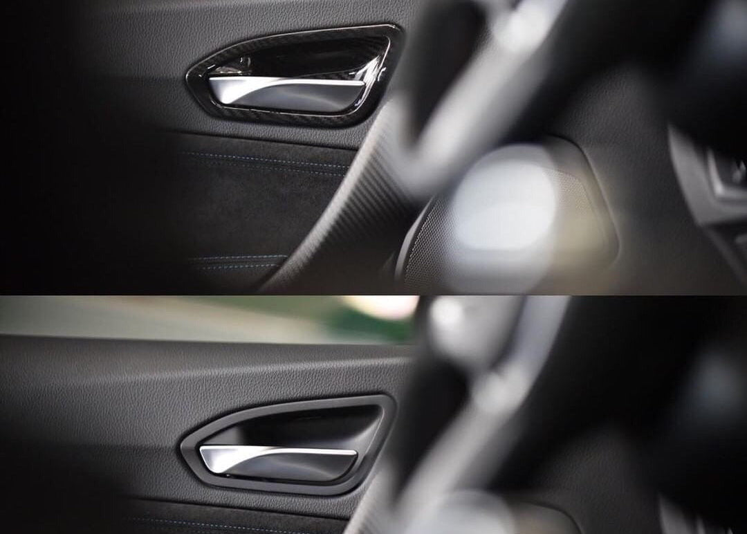 AutoTecknic Dry Carbon Interior Door Handle Trim Set - F87 M2 | F22 2-Series | F20 1-Series - Graveyard Performance