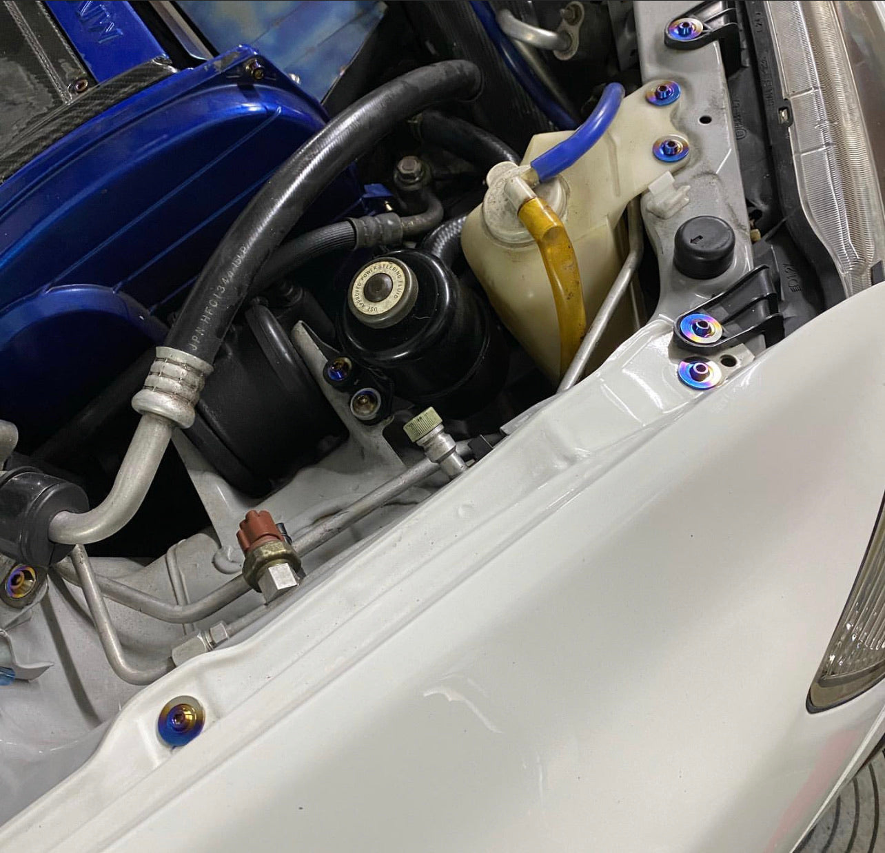 JDC Titanium Engine Bay Dress-Up Hardware Kit (Evo 8/9) - Graveyard Performance