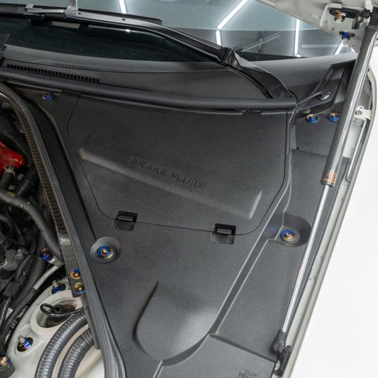 JDC Titanium Battery & Brake Reservoir Panel Plastic Rivet Replacement Kit (R35 GT-R) - Graveyard Performance