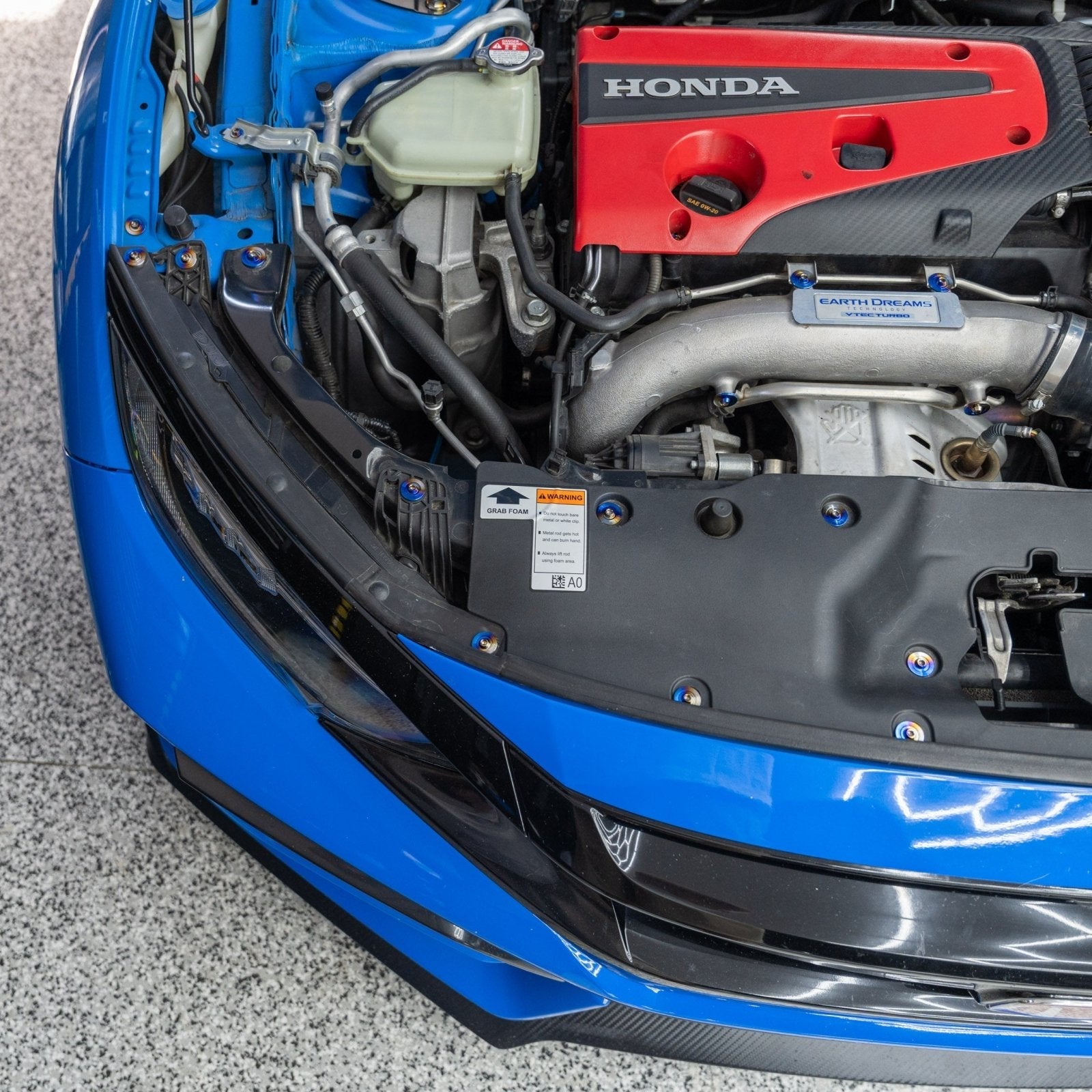 JDC Titanium Engine Bay Dress-Up Hardware Kit (Honda FK8 Type R) - Graveyard Performance