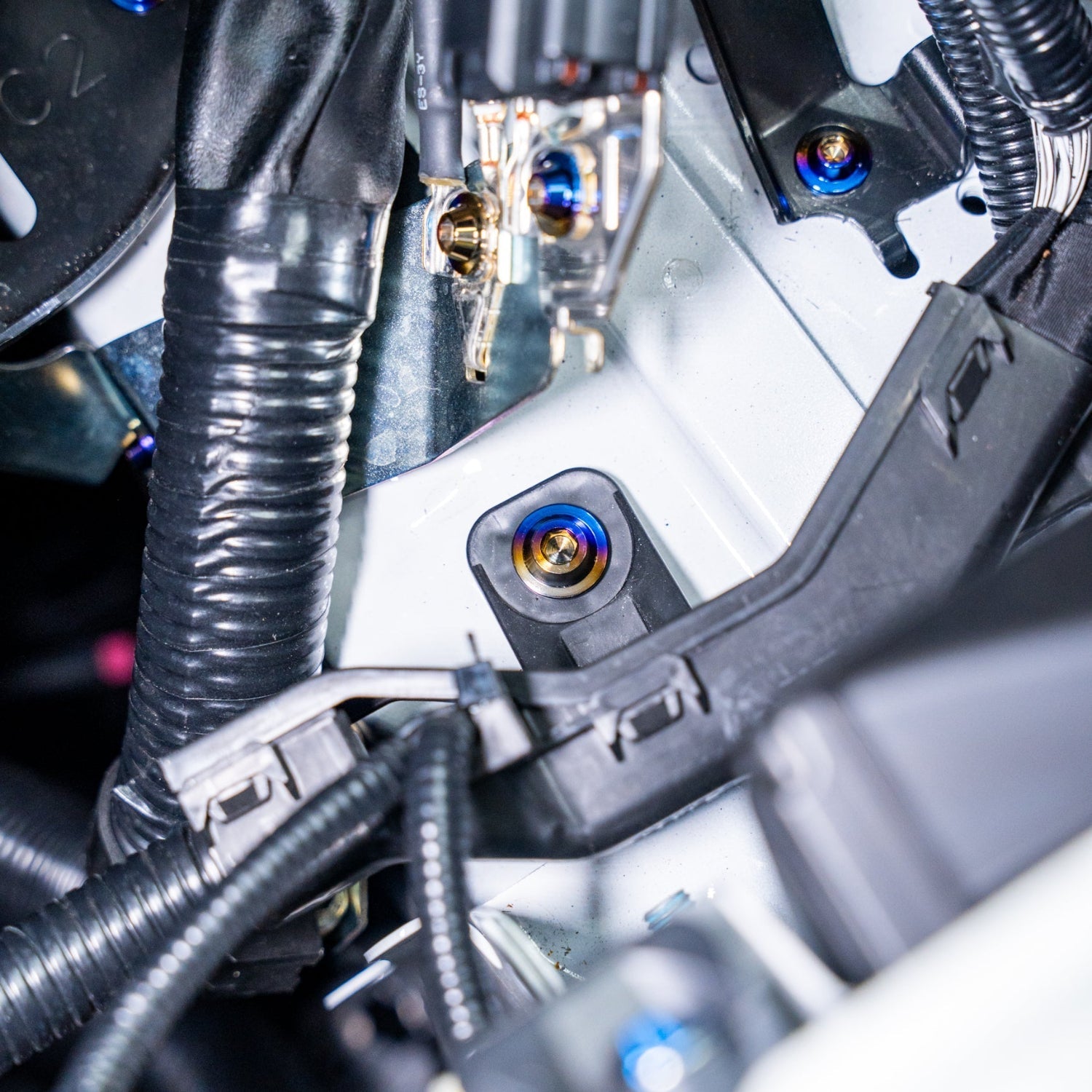 JDC Titanium Engine Bay Dress-Up Hardware Kit (23+ GR Corolla) - Graveyard Performance