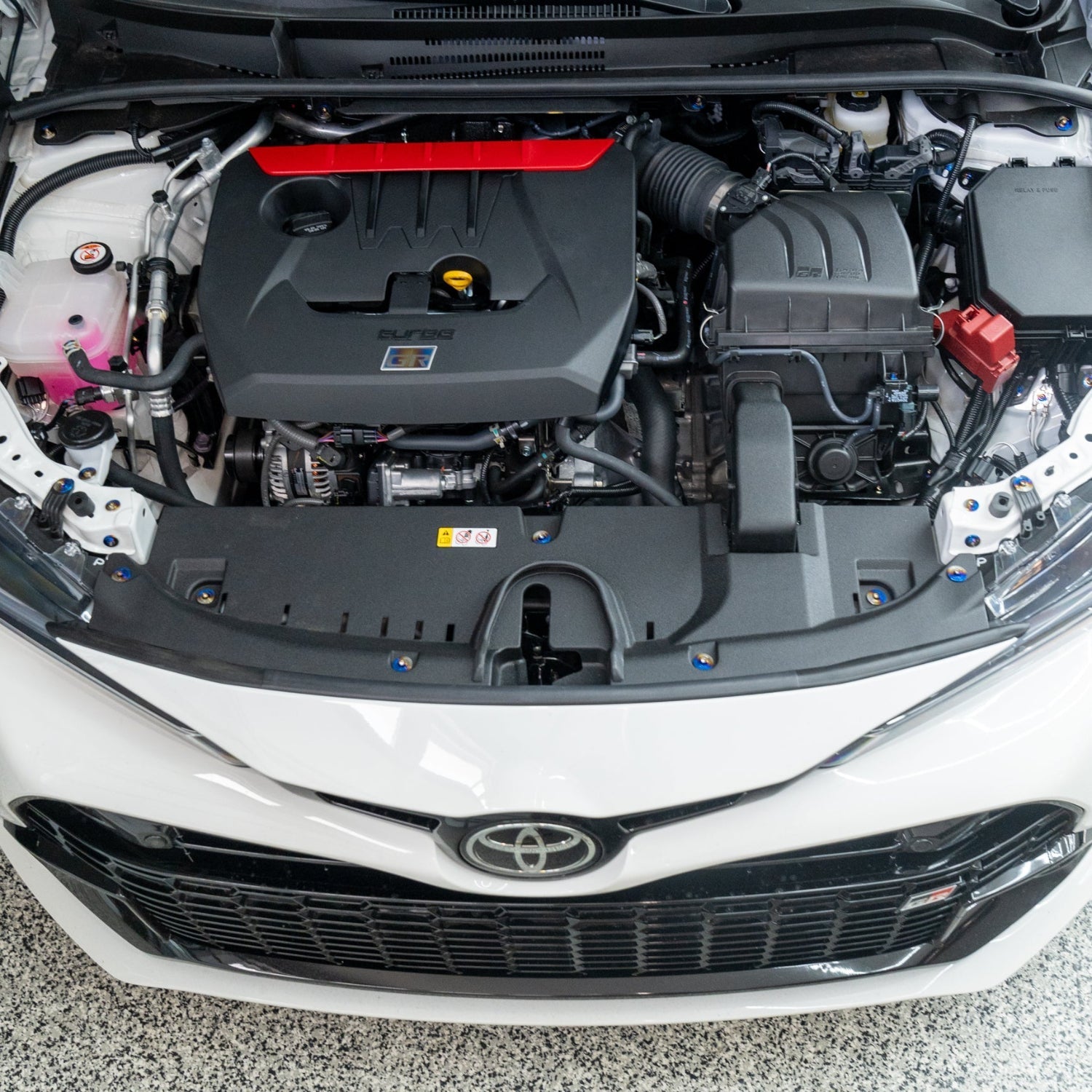 JDC Titanium Engine Bay Dress-Up Hardware Kit (23+ GR Corolla) - Graveyard Performance