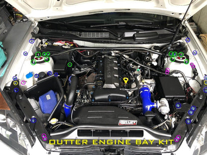 JDC Titanium Engine Bay Dress-Up Hardware Kit (Hyundai Genesis Coupe 2.0T BK1) - Graveyard Performance