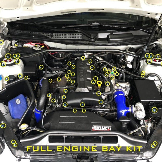JDC Titanium Engine Bay Dress-Up Hardware Kit (Hyundai Genesis Coupe 2.0T BK1) - Graveyard Performance