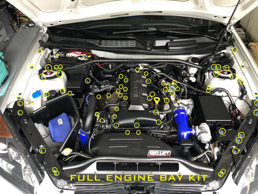JDC Titanium Engine Bay Dress-Up Hardware Kit (Hyundai Genesis Coupe 2.0T BK2) - Graveyard Performance