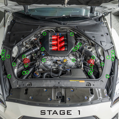 JDC Titanium Engine Bay Dress-Up Hardware Kit (R35 GT-R) - Graveyard Performance