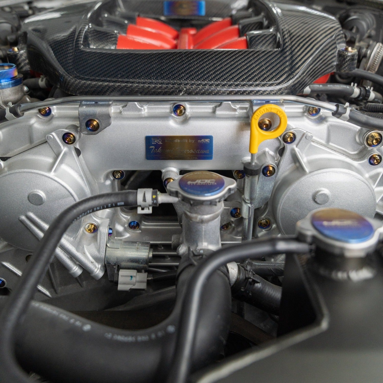 JDC Titanium Engine Bay Dress-Up Hardware Kit (R35 GT-R) - Graveyard Performance