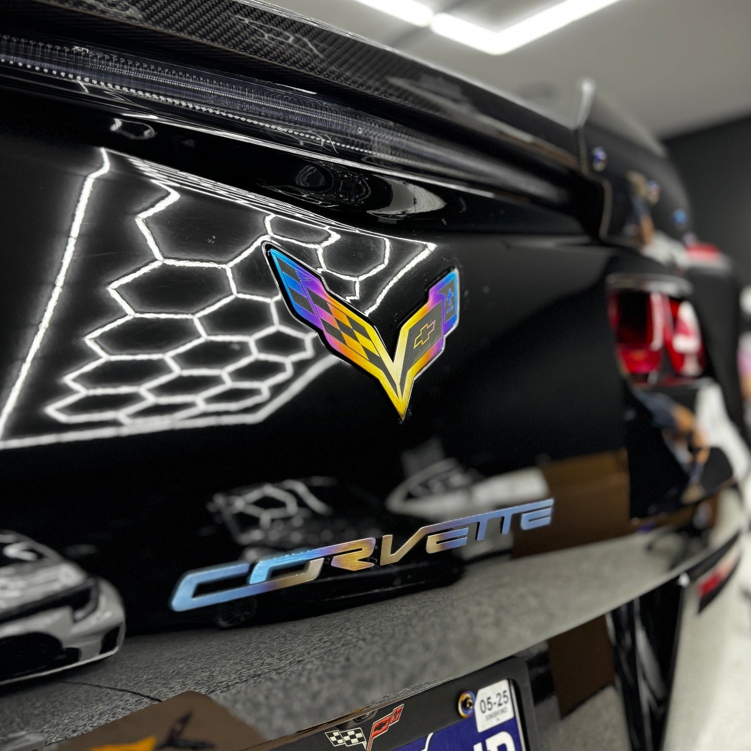JDC Titanium "Corvette" Badge (2014-2019 C7 Corvette) - Graveyard Performance