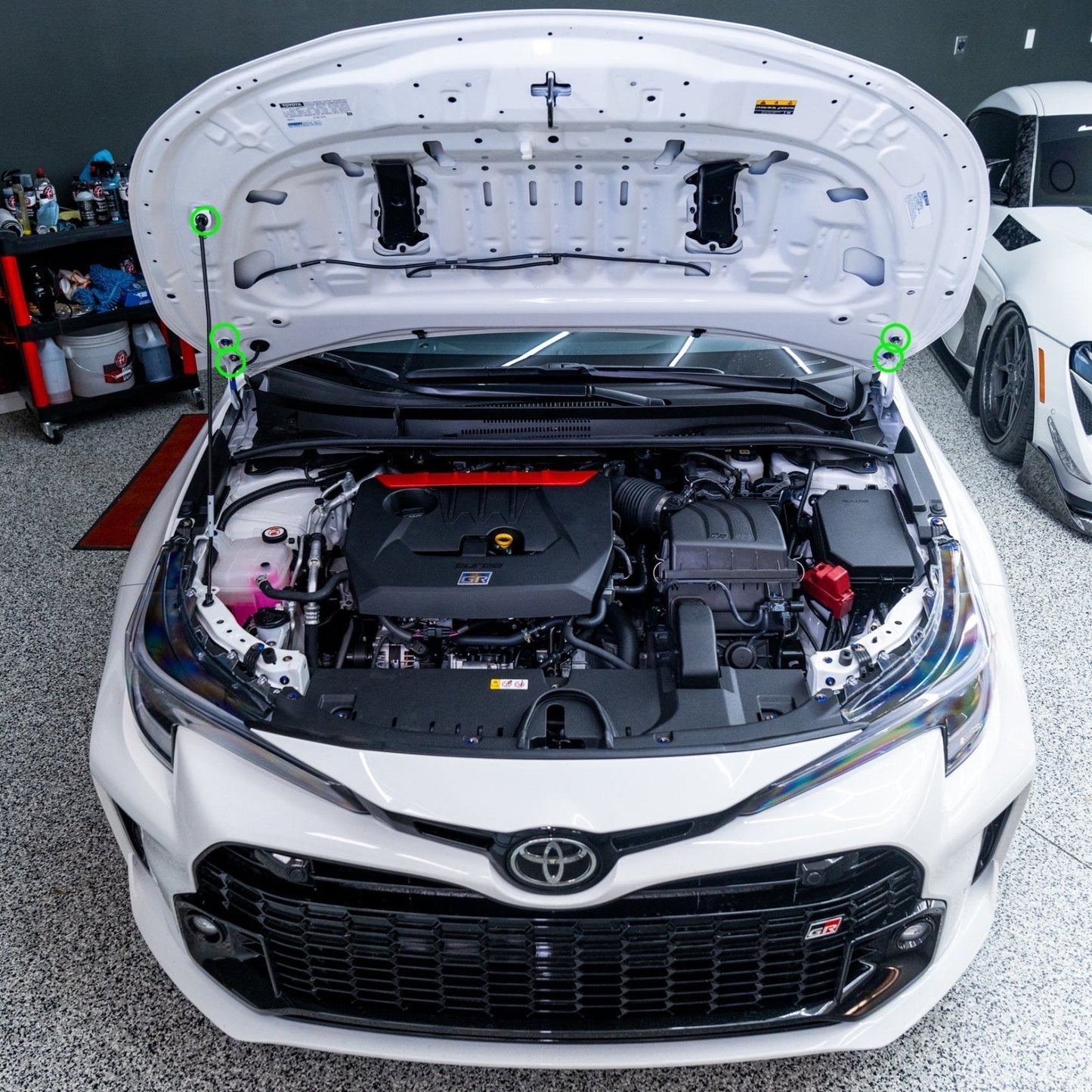 JDC Titanium Hood Hardware Replacement Kit (23+ GR Corolla) - Graveyard Performance