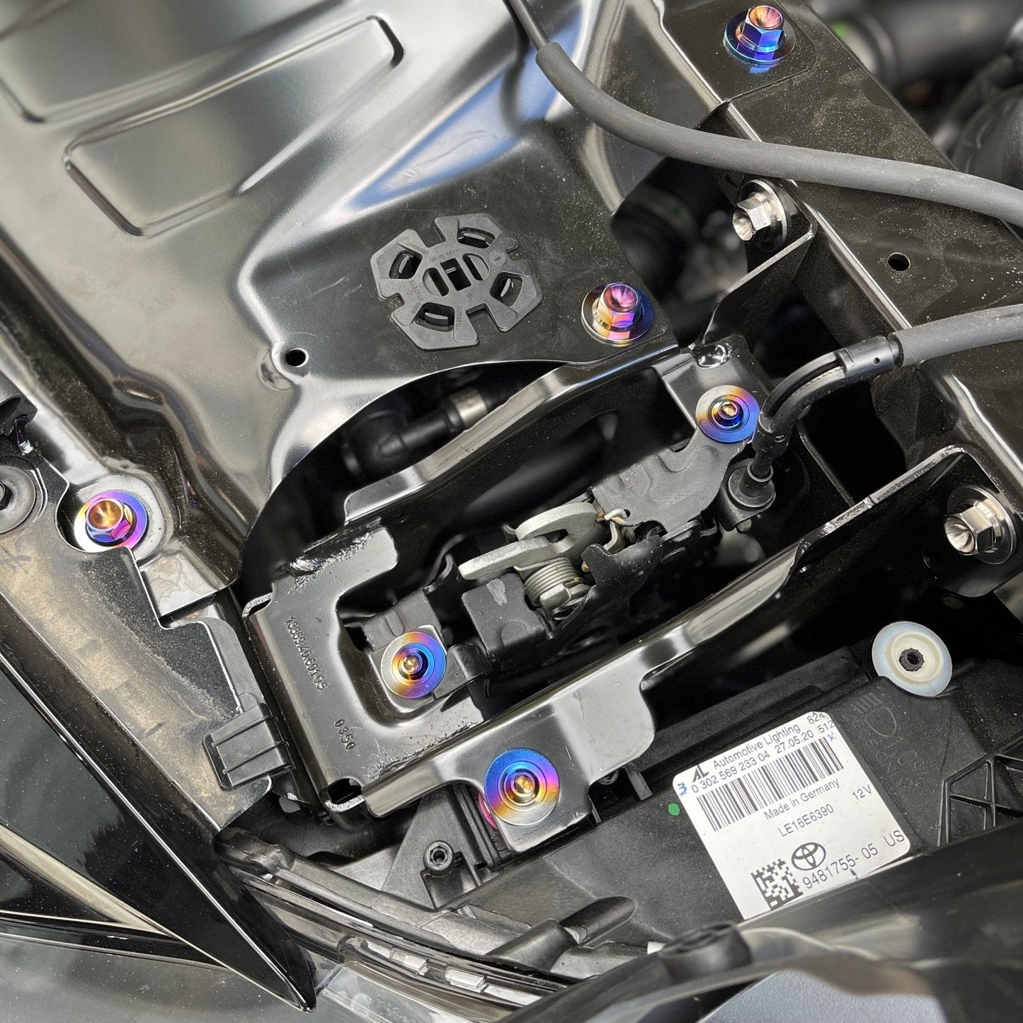 JDC Titanium Hood Latch Mechanism Hardware Kit (MK5 Supra) - Graveyard Performance