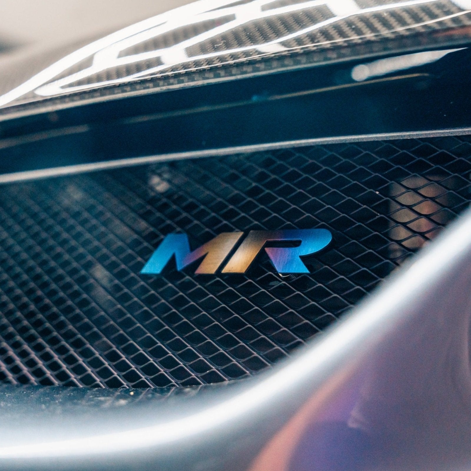 JDC Titanium "MR" Front Grill Badge (Evo 8/9) - Graveyard Performance