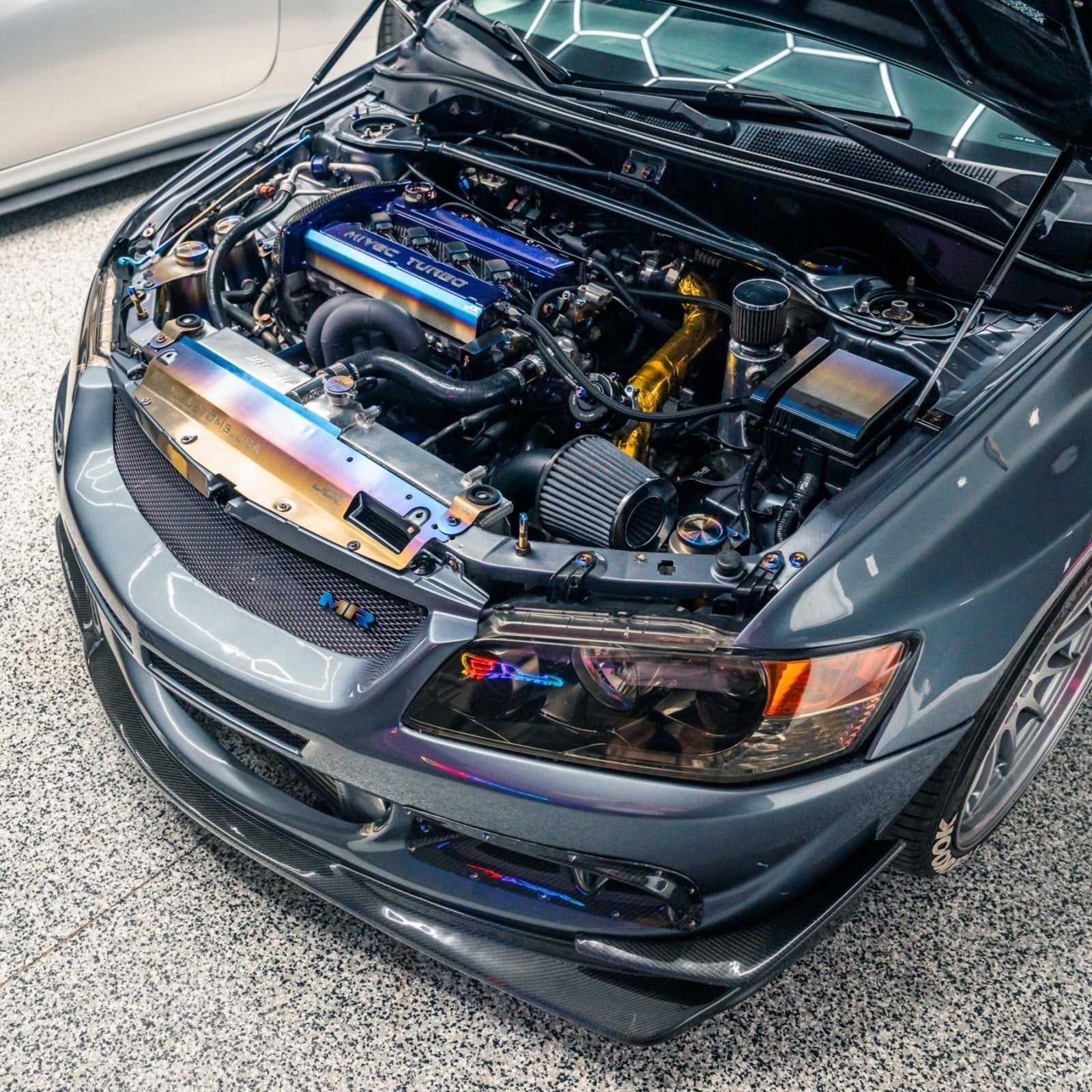 JDC Titanium "MR" Front Grill Badge (Evo 8/9) - Graveyard Performance