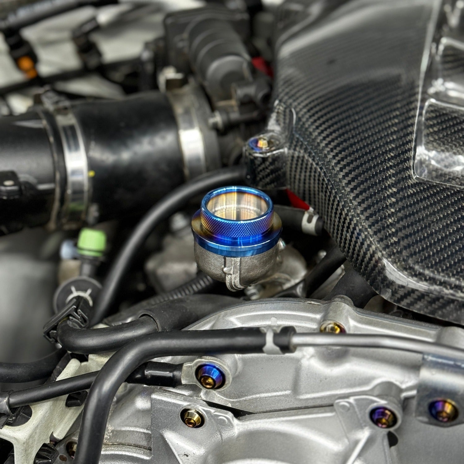 JDC Titanium Oil Cap (R35 GT-R/ Multiple Nissan Applications) - Graveyard Performance