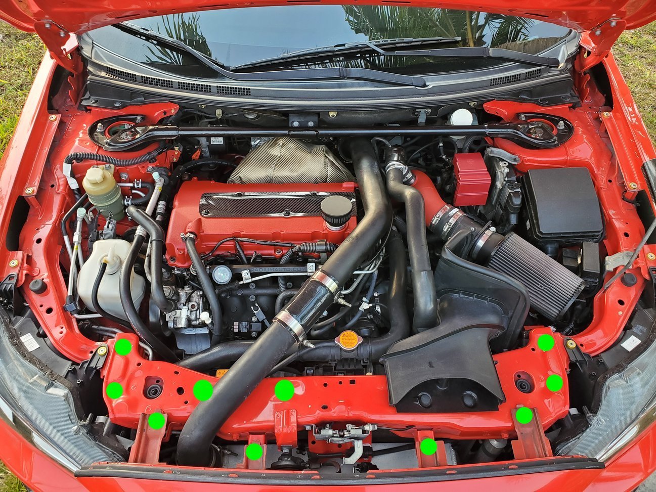 JDC Titanium Radiator Support Area Hardware Replacement Kit (Evo X) - Graveyard Performance