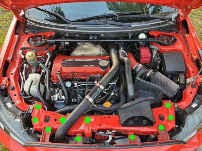 JDC Titanium Radiator Support Area Hardware Replacement Kit (Evo X) - Graveyard Performance