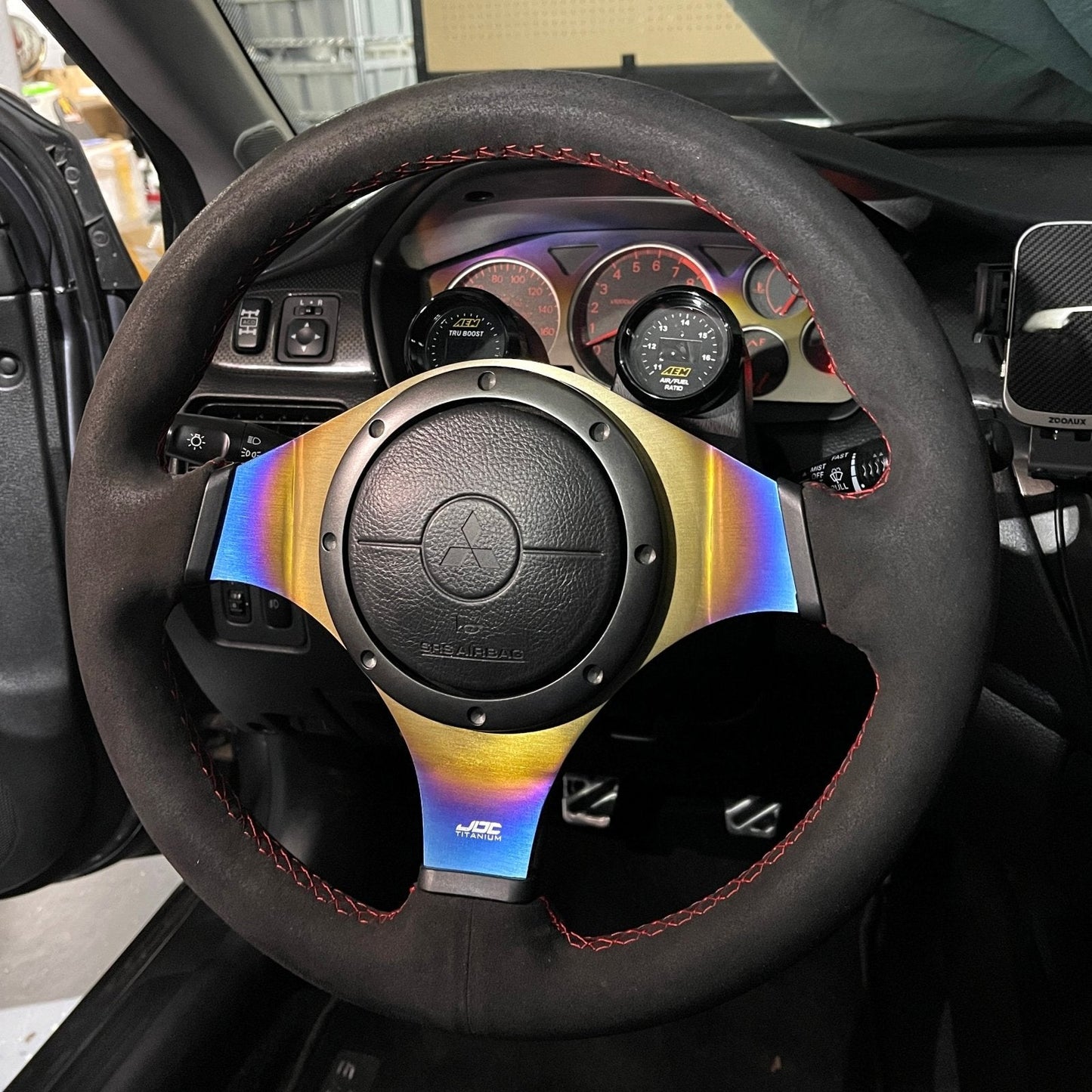 JDC Titanium Steering Wheel Overlay (Evo 7/8/9) - Graveyard Performance