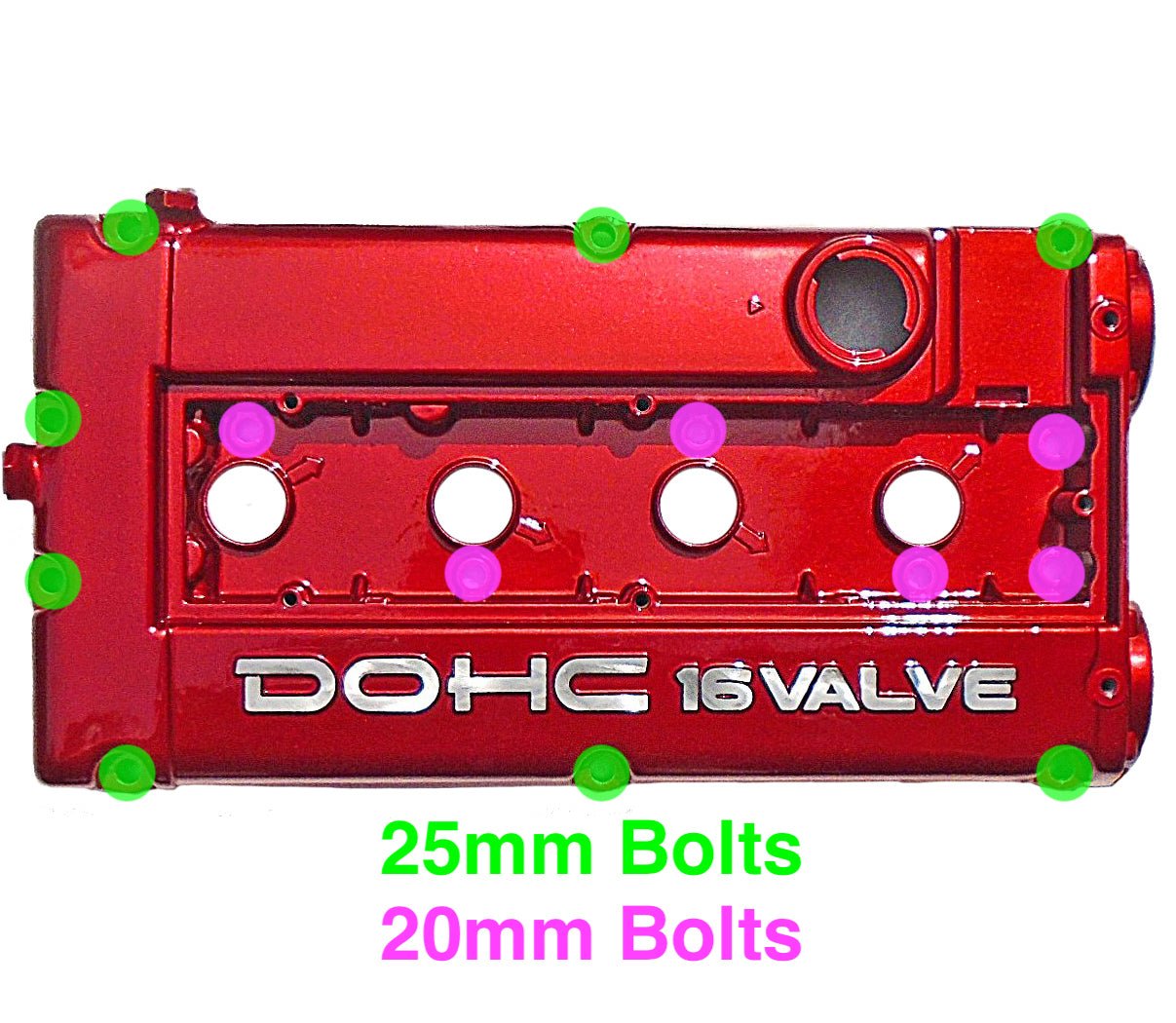 JDC Titanium Valve Cover Hardware Replacement Kit (1G/2G DSM) - Graveyard Performance