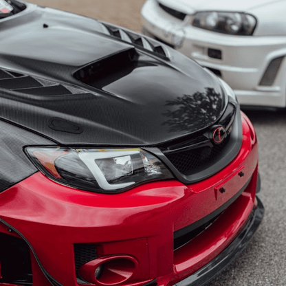 JDMuscle [08-14 WRX/STI] Carbon Fiber Hood V4 w/ Heat Extract - Graveyard Performance