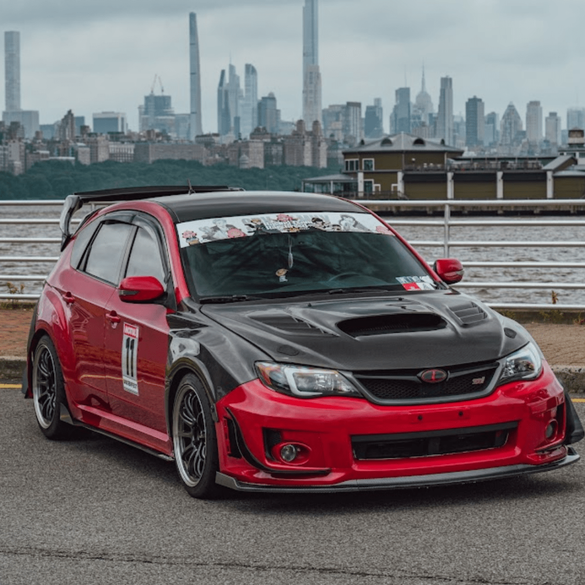 JDMuscle [08-14 WRX/STI] Carbon Fiber Hood V4 w/ Heat Extract - Graveyard Performance