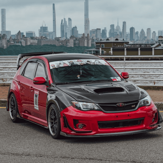 JDMuscle [08-14 WRX/STI] Carbon Fiber Hood V4 w/ Heat Extract - Graveyard Performance