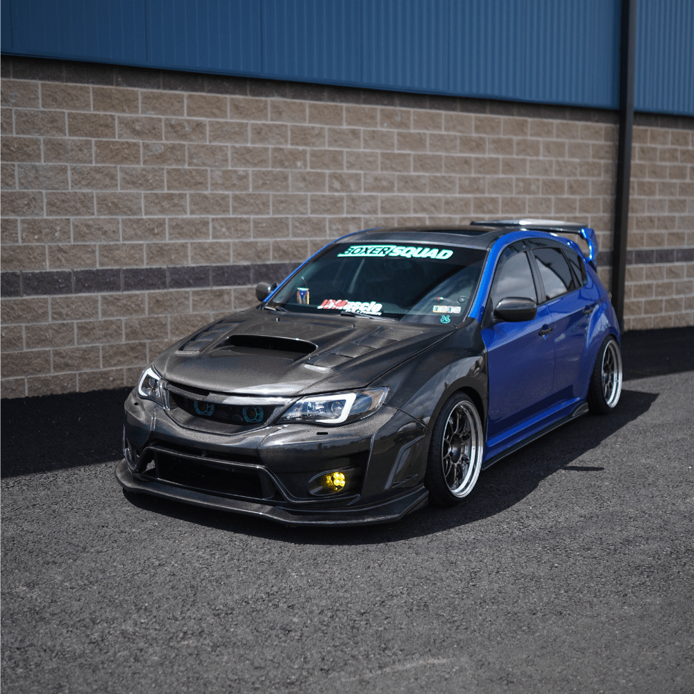 JDMuscle [10-14 WRX, 08-14 STI] VS Style Front Bumper - FRP / Carbon Fiber - Graveyard Performance