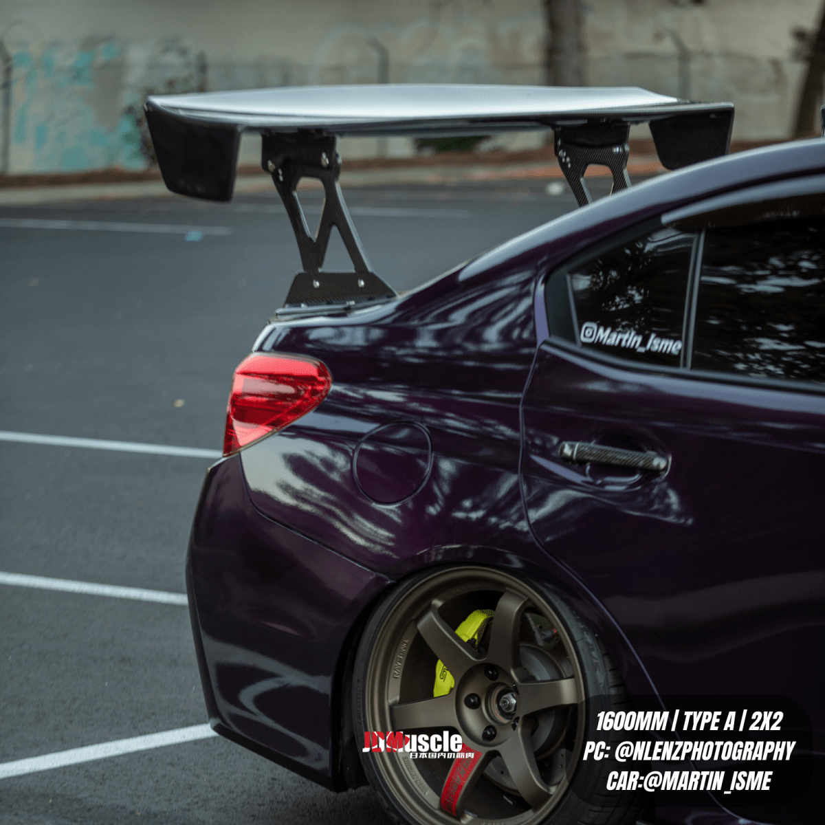 JDMuscle [15-21 WRX/STI] Carbon Fiber Replacement Spoiler Base for JDMuscle VS Style Euro GT or Varis GT Wing - Graveyard Performance