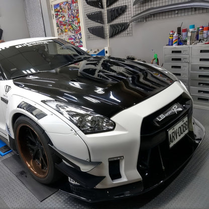 JDMuscle [17-24 GT-R] Carbon Fiber Hood - LB Style - Graveyard Performance