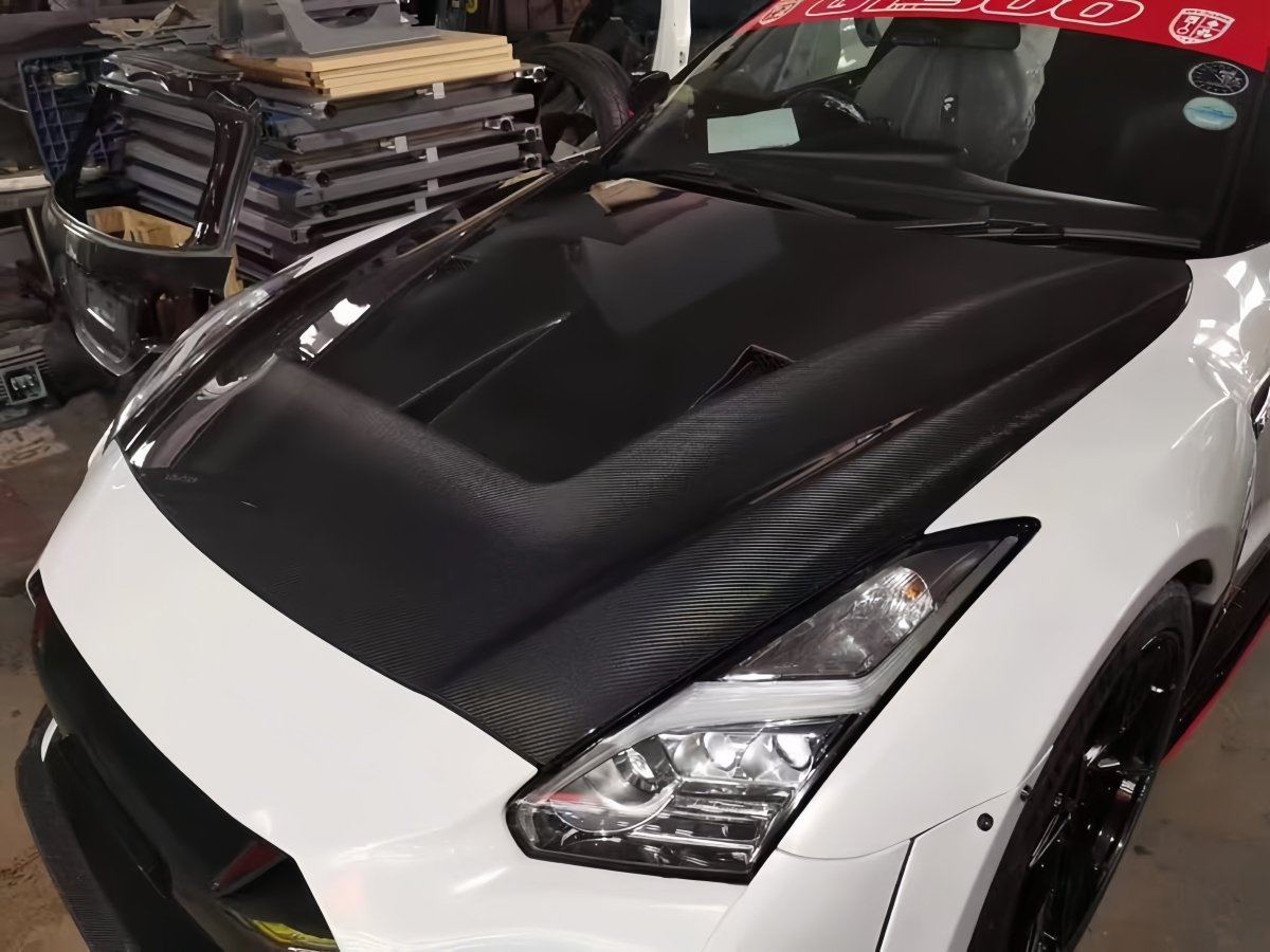 JDMuscle [17-24 GT-R] Carbon Fiber Hood - LB Style - Graveyard Performance