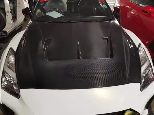 JDMuscle [17-24 GT-R] Carbon Fiber Hood - LB Style - Graveyard Performance