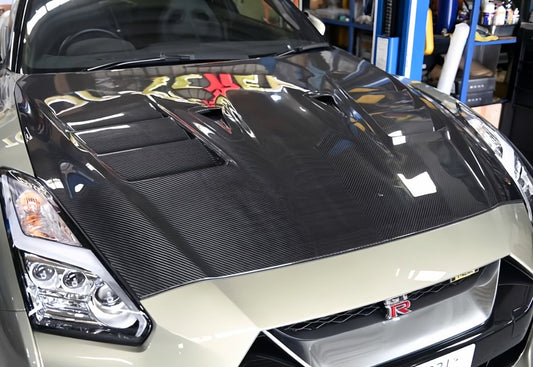 JDMuscle [17-24 GT-R] Carbon Fiber Hood - TS Style - Graveyard Performance