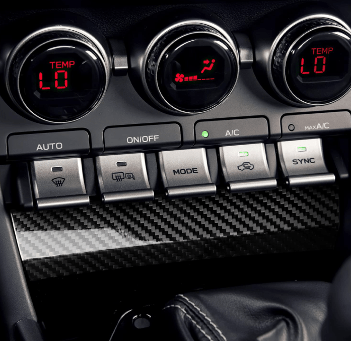 JDMuscle [22-25 BRZ/GR86] Carbon Fiber Lower AC Button Cover w/ Gloss Finish - Graveyard Performance