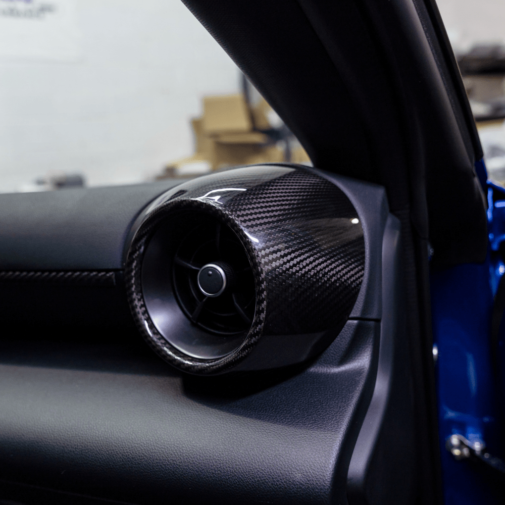 JDMuscle [22-25 BRZ/GR86] Tanso Pre-preg Carbon Fiber AC Vent Covers w/ Gloss Finish 2PC - Graveyard Performance