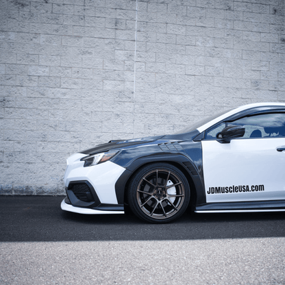 JDMuscle [22-26 WRX] Spec CS 3-Piece Front Lip Paint Matched / Gloss Black / RAW ABS