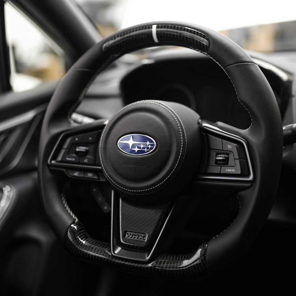 JDMuscle [22-26 WRX] Airbag Cover - Leather / Alcantara - Graveyard Performance