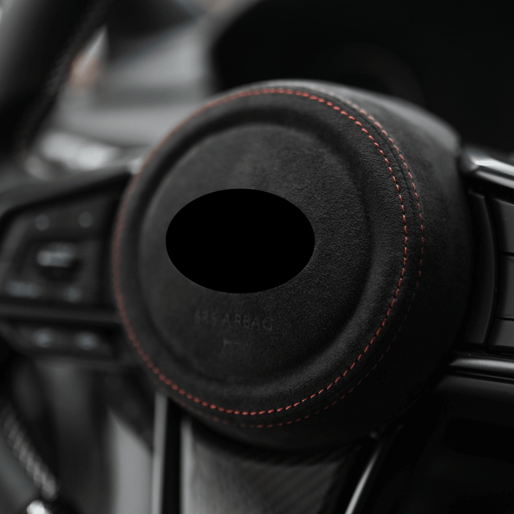 JDMuscle [22-26 WRX] Airbag Cover - Leather / Alcantara - Graveyard Performance