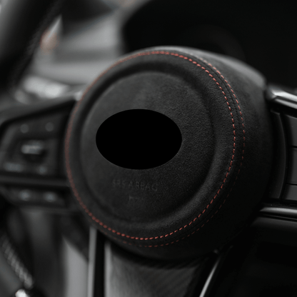 JDMuscle [22-26 WRX] Airbag Cover - Leather / Alcantara - Graveyard Performance