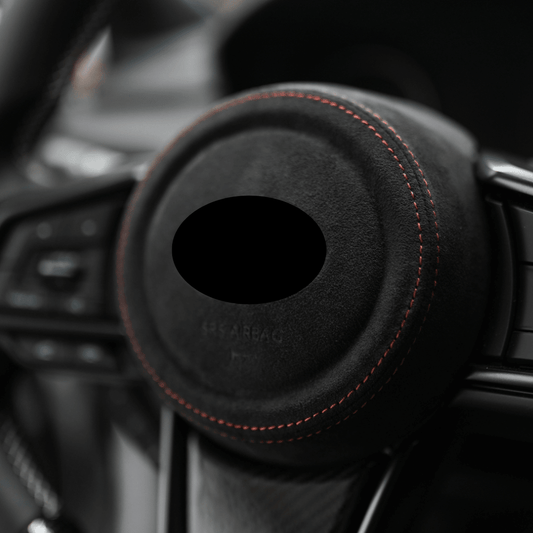 JDMuscle [22-26 WRX] Airbag Cover - Leather / Alcantara - Graveyard Performance