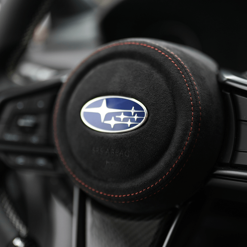 JDMuscle [22-26 WRX] Airbag Cover - Leather / Alcantara - Graveyard Performance